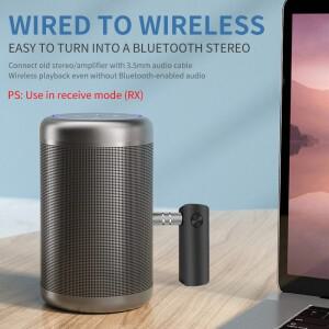 2-In-1 무선 오디오 어댑터 Bluetooth 5.4 수신기 자동차 스피커 TV PC 비행기 용 3.5mm AUX 무손실 사운