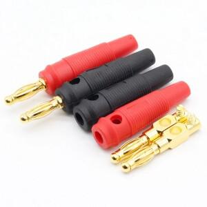4pcs 새로운 4mm 플러그 순수 구리 골드 도금 뮤지컬 스피커 케이블 와이어 핀 바나나 커넥터