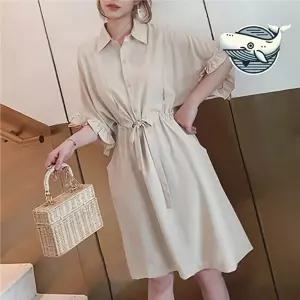 매일갓템 여성 반팔 카라 셔츠 원피스 허리 조절 수유복