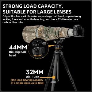 Fotopro Origin 시리즈 컴팩트 탄소 섬유 삼각대, 휴대용 전문 헤비 듀티 여행 카메라 최대 하중 33lbs