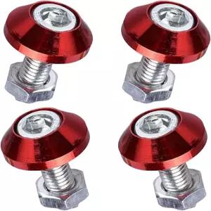 ZIMISI 4PCS 번호판 볼트 알루미늄 합금 오토바이 프레임 패스너 액세서리 방지 M6 나사 대부분의 자동차