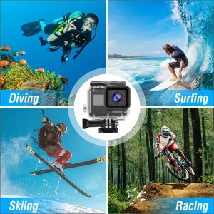 60m 수중 방수 케이스 커버, Fos GoPro Go Hero 7 6 5 블랙 다이빙 보호 하우징 액션 카메라 액세서리