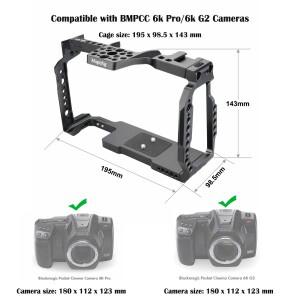 매직리그 BMPCC 6K Pro/G2 풀 카메라 케이지 (나토 핸들, 레일, T5 SSD 마운트 포함) 블랙매직 디자인 포