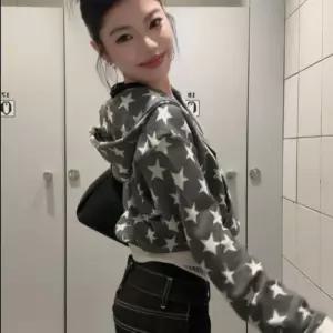 빈티지 여자맨투맨티 별 후드 봄가을 카디건 쇼트 톱 ible3