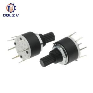 1/ 2 극 3 4 5 6 8 위치 SR16 16mm 로터리 밴드 샤프트 DC60V 0.3A 꽃 축 원형