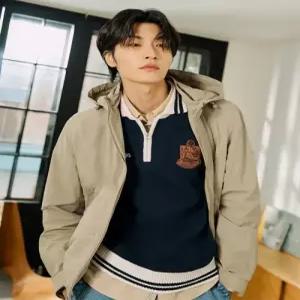 빈폴 멘 와펜 포인트 하프집업 니트 네이비 (BC5251C08R) 니트웨어 남성니트 C0