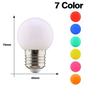 20pcs 색상 LED 전구 E27 220V G45 7 색 RGB Lampada 램프 SMD3528 휴일 크리스마스 Fashlight