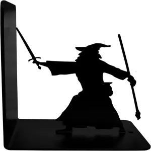 천상의 공예 장식 북엔드 - 금속 블랙 마감 마법사 7인치 키 큰 선반용 헤비