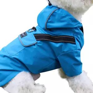 초소형견을 위한 후드가 달린 조이닥 프리미엄 반려견 레인코트 야외 스포츠 방수 레인 재킷 포켓이 강아지