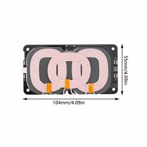 Qi 무선 충전 송신기 모듈 회로 기판용 20W 타입-C (3개 코일 포함, 5V/9V/12V 출력, DIY 자동차/야외용