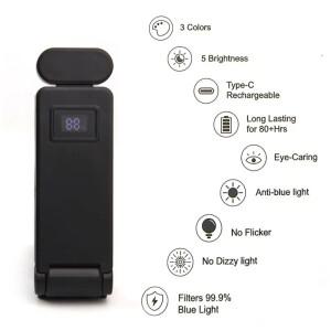 USB 충전 클립 독서 등 책갈피 라이트 접이식 책 LED 램프 미니 책상 눈 보호