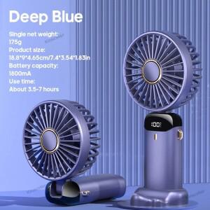 디지털 디스플레이 USB 휴대용 미니 선풍기, 사무실 학생 데스크탑, 조용한 접이식 소형 다중 속도 조정