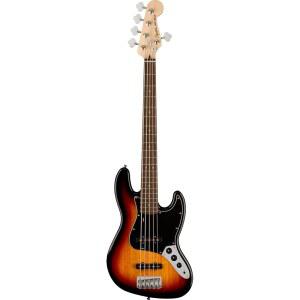 squier affinity 시리즈 5줄 재즈 베이스, 3색 선버스트, 로렐 핑거보드