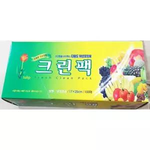 크린팩(우진 미니 17x25 100매)X10개 우린중 위생백 비닐봉투 일회용품 일회용 주방 용보관