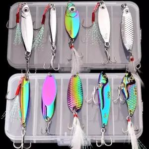 5 개/몫 Wobbler는 3g/10g/15g 금속 Vib 낚시 미끼 세트를 싱킹 하드 바다 인공 Pesca