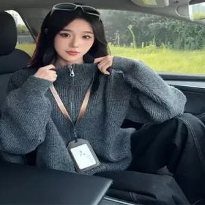룽나루 니트 빈티지 가을 남친 집업 차이나 스웨터 더블 카디건 HO3