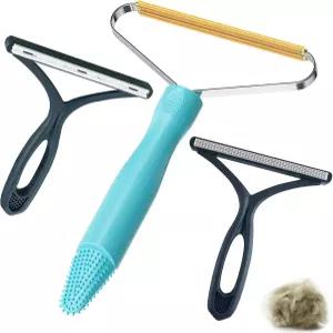 3팩 반려동물 털 제거 도구 반려견 고양이 제거기 보풀 면도기 클리너 프로 휴대용 카펫 스크래퍼 갈퀴