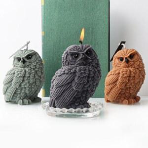 기울고 올빼미 양초 실리콘 몰드 DIY 수지 귀여운 키트 수제 동물 만들기 석고 비누