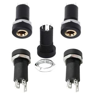 5PCS PJ-392A 3.5mm 4핀 오디오 잭 소켓-스테레오 4극 암 패널 마운트 커넥터너트 포함 | 헤드폰마이크 TRR