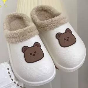 오너클랜 WL 귀여운 곰돌이 겨울 푹신한 털신 실내화 슬리퍼 무소음슬리퍼 털슬리퍼 겨울슬리퍼