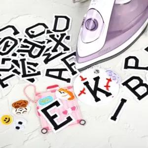 의류 부착용 열접착 자수 와펜 블랙 패치 DIY 꾸미기 열접착와펜 알파벳와펜 와펜패치