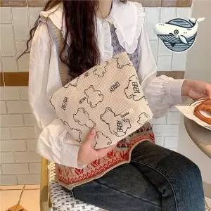 귀여운 곰돌이 패턴 다용도 수납 파우치 이너백 파우치백 파우치가방 휴대폰파우치