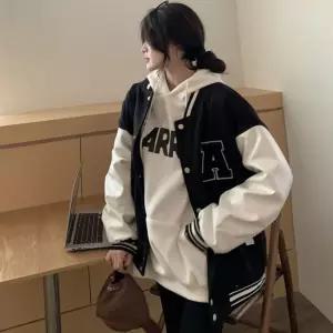 여자 모던 알파벳 자수 로고 야구점퍼 얇은 항공점퍼 yTS6+9QXu