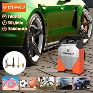 ETENWOLF ZEPHYR S3 휴대용 타이어 팽창기 듀티 사이클 160 PSI 자동차 공기 압축기 7800Ah 오토바이 공