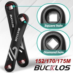 BUCKLOS Ebike 크랭크 암 152/170/175mm 자전거 교체 부품 사각형 스플라인 구멍 셋 사이클링
