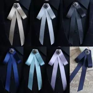 오너클랜 TBZ 리본 브로치 사각큐빅 교복 정장 넥타이 7color) 교복 니트타이 레지멘탈타이