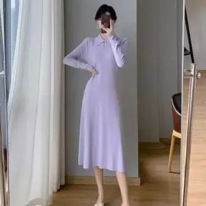 EAMT 여성 원피스 니트 스커트 가을 이너 슬립 폴라넥 미디엄 EUNG3