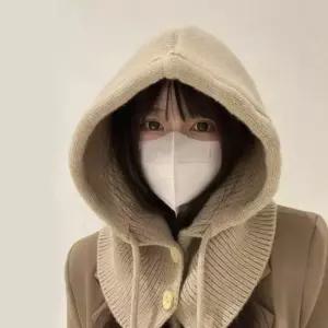 여성 겨울 방한 바라클라바 니트 후드워머 페이크넥 목도리 모자 페이크후드워머