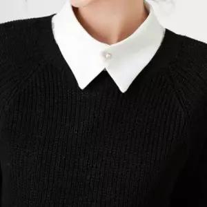 여성 단정 진주 포인트 우아한 가짜 카라 넥케이프 목폴라 레이어드 넥카라 이너 아이템