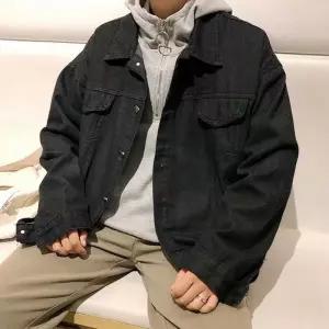 남성 오버핏 데일리 아우터 박시핏 데님 포켓 자켓 ZPk9+9TFU