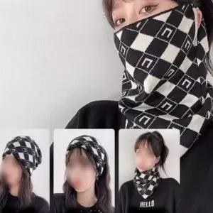 여성 체크 멀티스카프 넥워머 비니 헤어밴드 가을 겨울 방한용품 간절기 아이템