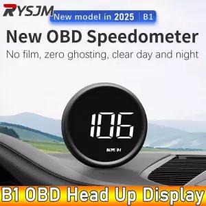AD B1 헤드 업 디스플레이 obd2 hud 속도계 자동차 프로젝터 알람 EOBD 자동 연료 소비 전압계 수온 게이지