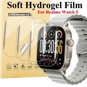 Realme Watch 5 용 1-5PCS 소프트 하이드로 겔 필름 화면 보호기 액세서리 HD 안티 스크래치 TPU