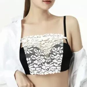 오너클랜 WL 엿봄방지 꽃무늬 시스루 레이스 앞섶 가슴 파인옷 가슴골 커버 가리개 가슴가리개 앞섶