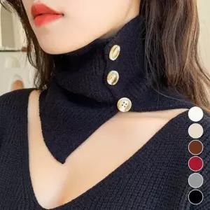 단추 니트 터틀넥 페이크카라 도톰 워머 페이크카라 겨울목폴라 후리스목폴라