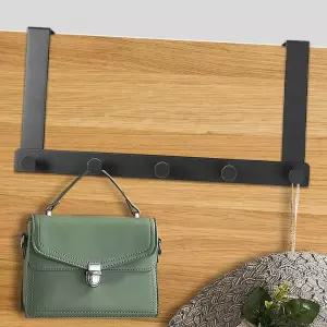 도어 블랙 후크 5구 36x18cm 도어행거 도어훅
