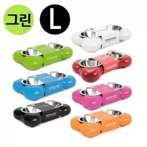 [반려] hing 그린 강아지 L 식기 패션쌍식기 뼈다귀