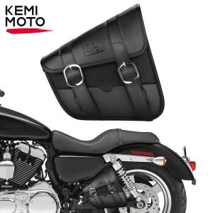 [호환품]바이크 오토바이 Saddlebag Swingarm 가방 Sportster Street 750 Iron 883 방수 합성 가죽 보관 용