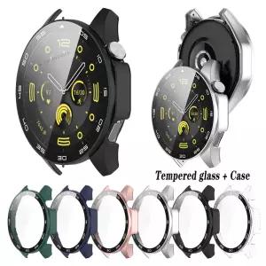 워치 GT4 용 강화 유리 케이스 46mm 하드 PC 보호 커버 화면 범퍼 액세서리