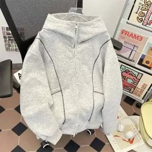 남자 봄 캐주얼 공기층 카디건 트렌드 집업 티 후드 KS1