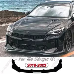 기아 스팅어 GT 2018-2023 용 자동차 앞 범퍼 스플리터 립 스포일러 가드 바디 키트 커버 튜닝 ABS 글로스