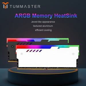 TUMMASTER 컴퓨터 ARGB RAM 메모리 데스크탑 PC DDR2/DDR3/DDR4/DDR5용 열 전도성 패드 방열판 쿨러
