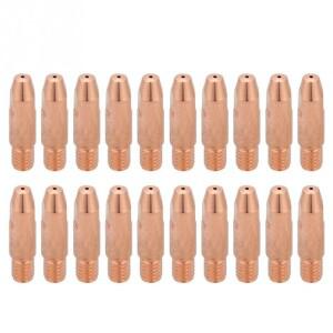 24KD MIG MAG 용접 토치 팁 모일러용 구리 접촉 노즐, M6 빈젤 가스 20 개, 0.8mm, 1.0mm, 28mm