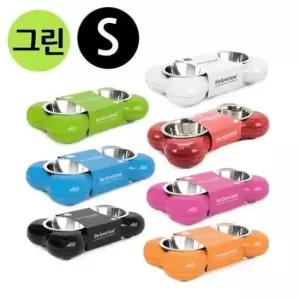 [반려] hing 뼈다귀 패션쌍식기 그린 Small 애완용 식기