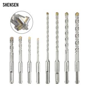 1Pc 콘크리트 SDS 플러스 비트 크로스 커터 헤드 더블 오거 해머 110mm 200mm 벽 벽돌 블록 전기