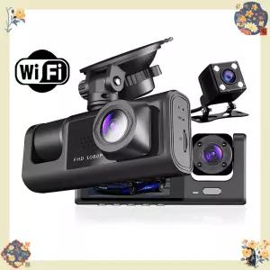 HONG TONG WiFi 3채널 차량용 DVR 블랙박스 내부 카메라 FHD 080P 비디오 미니 레지스터레이터 대시캠